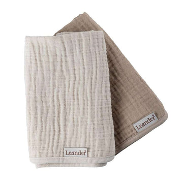 Leander Pusselunderlag till Matty och Matty Mini - Muslin - 2-pack - Kaffe/Mocca 