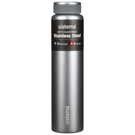 System Flask - Rostfritt stål - 280 ml - Ljusgrå
