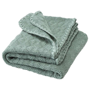 Disana Stickad Babyfilt - Merinoull - 80x100 cm. - Jade 