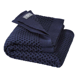 Disana Honeycomb Babyfilt - Merinoull - 80x100 cm. - Indigo 