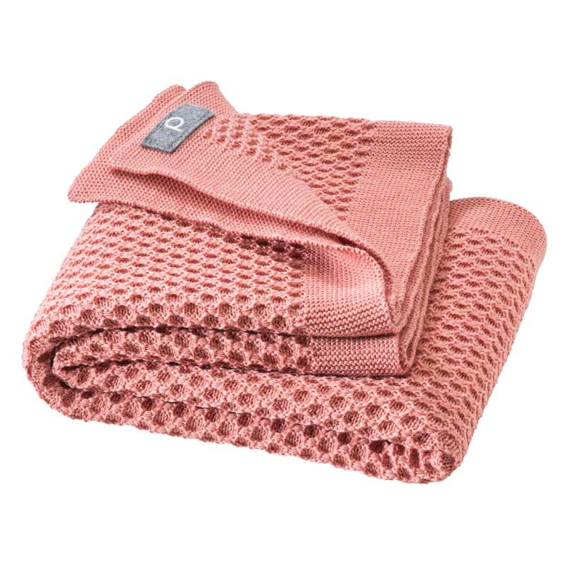 Disana Honeycomb Babytäcke - Merinoull - 80x100 cm. - Soft Pink 