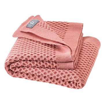 Disana Honeycomb Babytäcke - Merinoull - 80x100 cm. - Soft Pink 