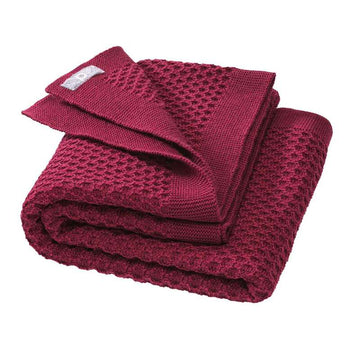 Disana Honeycomb Babytäcke - Merinoull - 80x100 cm. - Cassis 