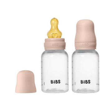 BIBS Flaska - Nappflaskset - Plast - 2-pack - naturgummi/Slow Flow/Rund - 150ml - Blush 