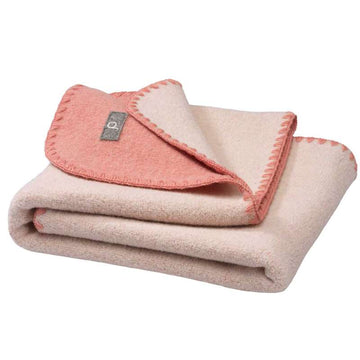Disana Dubbelsidigt Babytäcke - Merinoull - 80x100 cm. - Soft Pink/Natur 