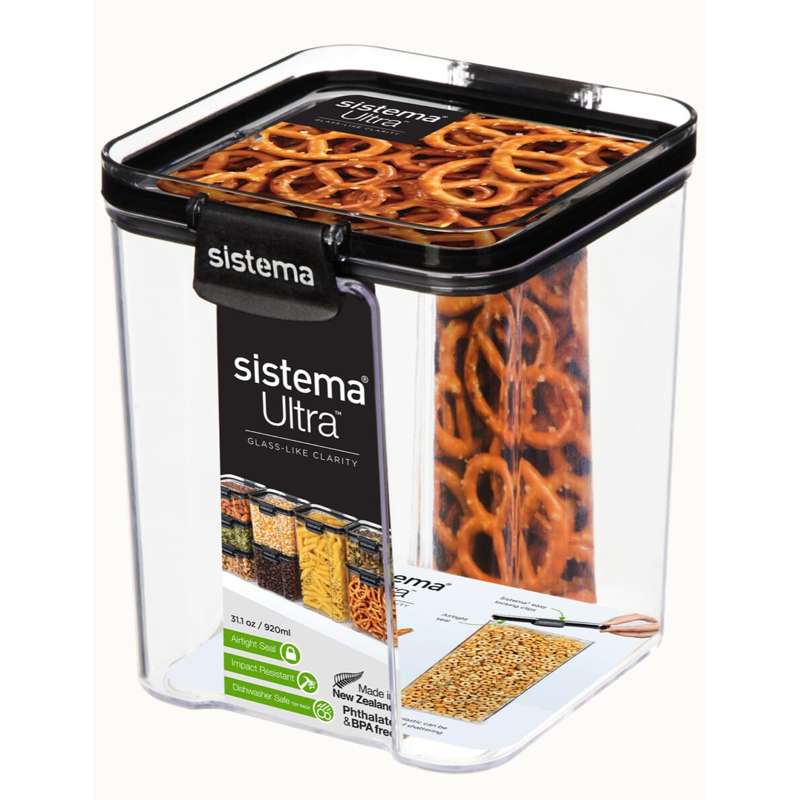 Sistema Matförvaring - Tritan Ultra - Fyrkantig - 920ml - Svart 