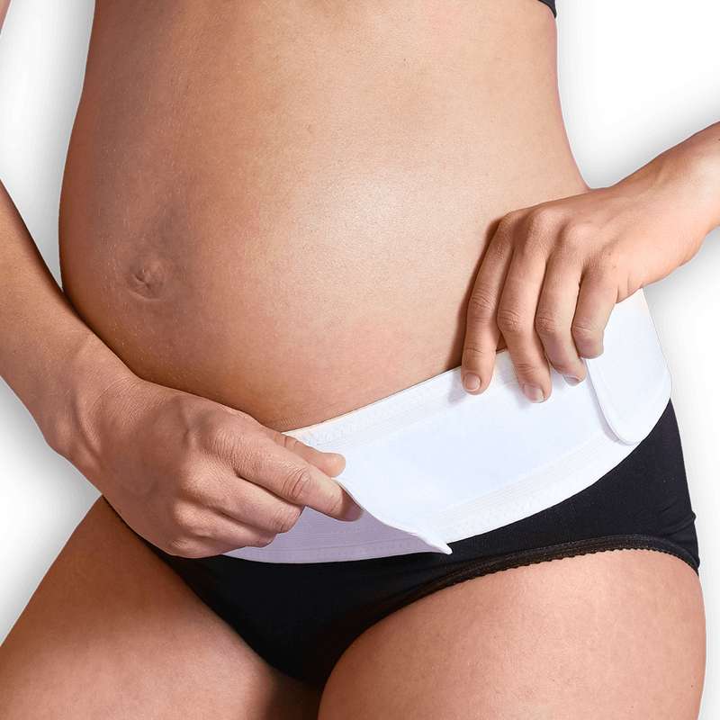 Mamma till att vara justerbart velcro stödbälte - vit 