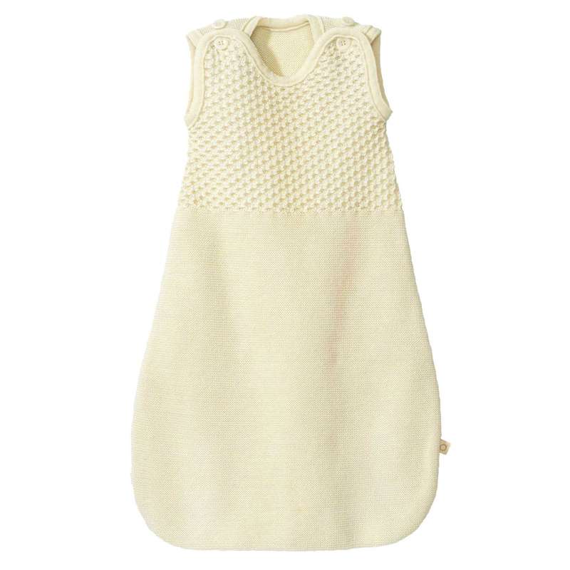 Disana Stickad Sovsäck - Ärmlös - Merinoull - 75 cm. - Naturlig 