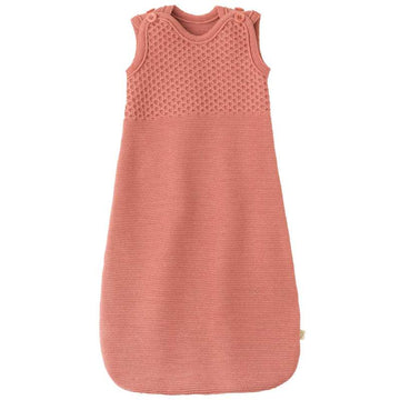 Disana Stickad Sovsäck - Ärmlös - Merinoull - 75 cm. - Mjuk Rosa 