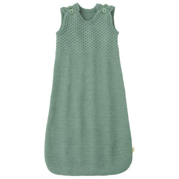 Disana Stickad sovsäck - ärmlös - merinoull - 75 cm. - Jade 