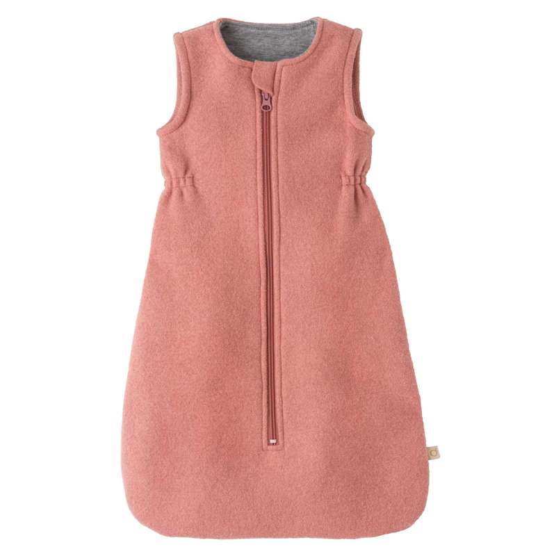 Disana Stickad Sovsäck - Ärmlös - Kammad Ull - Mjuk Rosa 