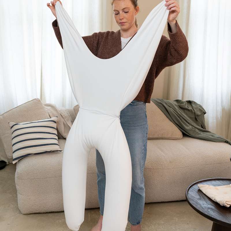 Doomoo 2-i-1 Amnings-/Graviditetskudde - Quilt Creme Blomma 