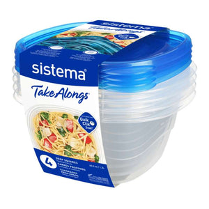 Sistema Matförvaring - Deep Square TakeAlongs - 4-Pack - 1.2L - Kungligt Blå 