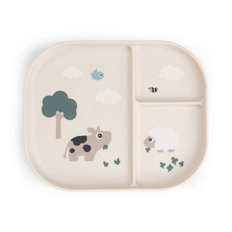 Done By Deer Foodie Ruminddelt Tallrik - Tiny Farm - Sand 