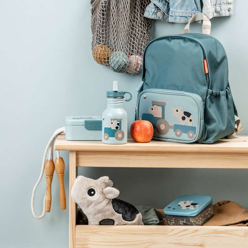 Done by Deer Drickflaska - Rostfritt Stål - 350ml - Tiny Farm - Blå 