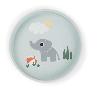 Done by Deer Stick & Stay Tallrik - Silikon - Lekplats - Blå 