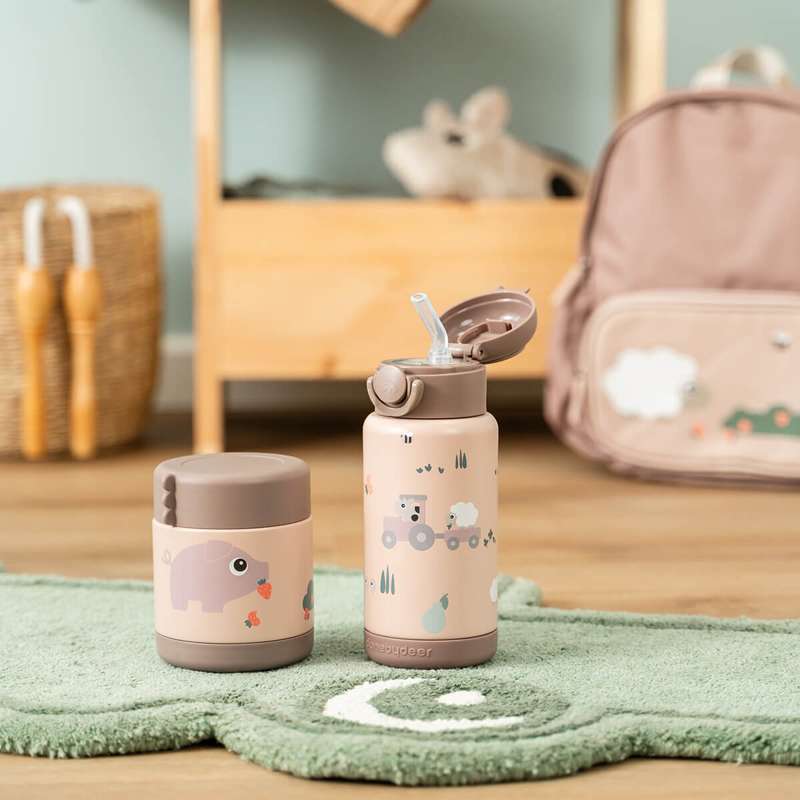 Done by Deer Termosflaska m. sugrör - Celebration - 340ml - Puder 