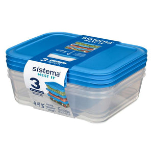 Sistema Matförvaring - Nest It - 3-Pack - 1.5L - Blå 