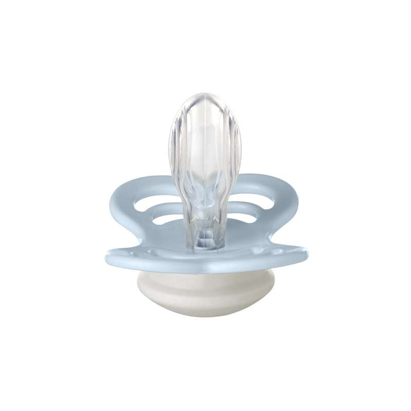 BIBS Symmetrisk Supreme napp - strl. 2 - Silikon - GLOW - Baby Blue 