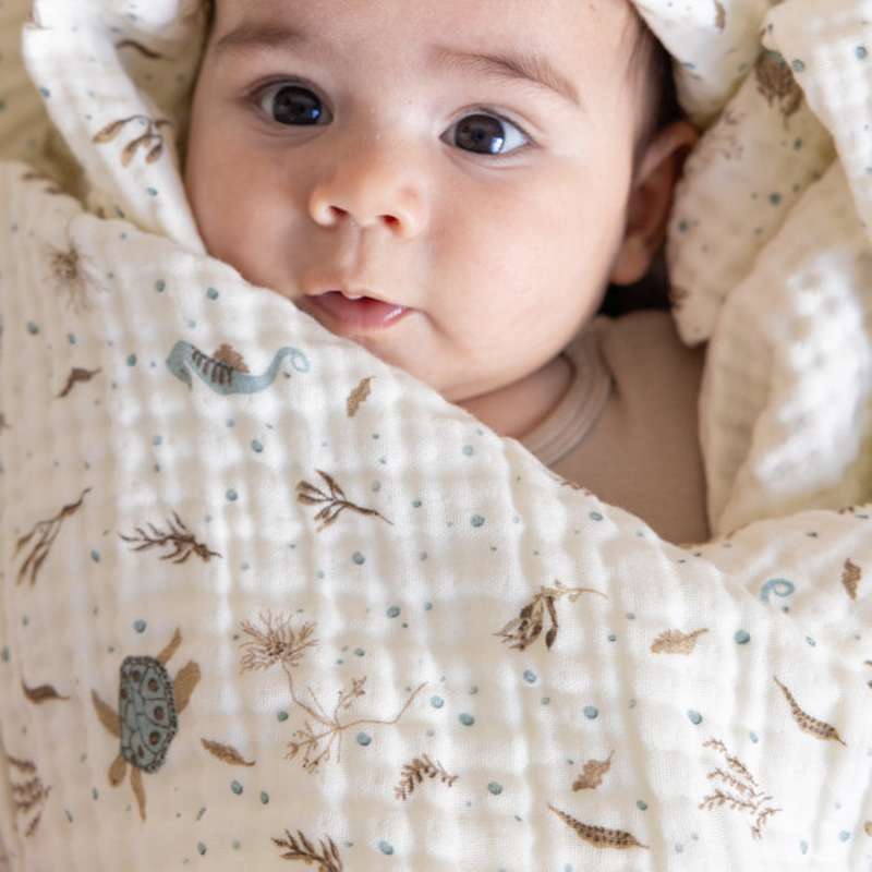 Cam Cam Copenhagen Muslin Babyfilt - GOTS - Havsäng 