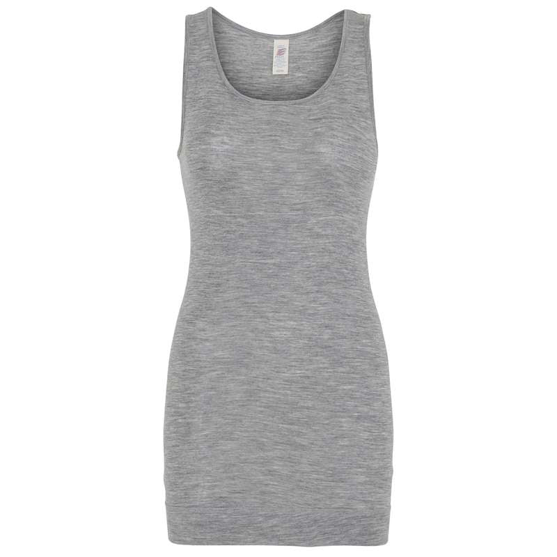 Engel Natur Undertröja för Kvinnor - Lång - Ull/Siden - Grå Melange 