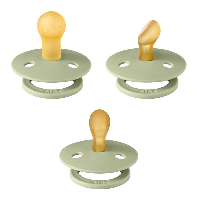 BIBS Try-It Collection - 3 Olika Napp - Färg - strl. 1 - Salvia 