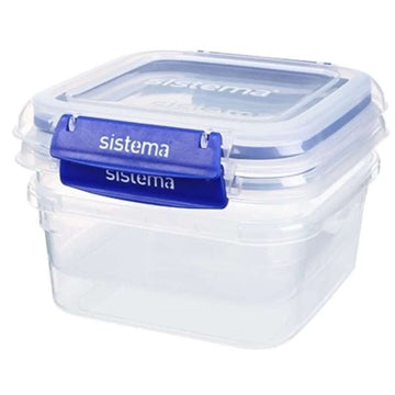 Sistema Matförvaring - Klip It Plus - Fyrkantig - 2-Pack - 1.15L - Blå 