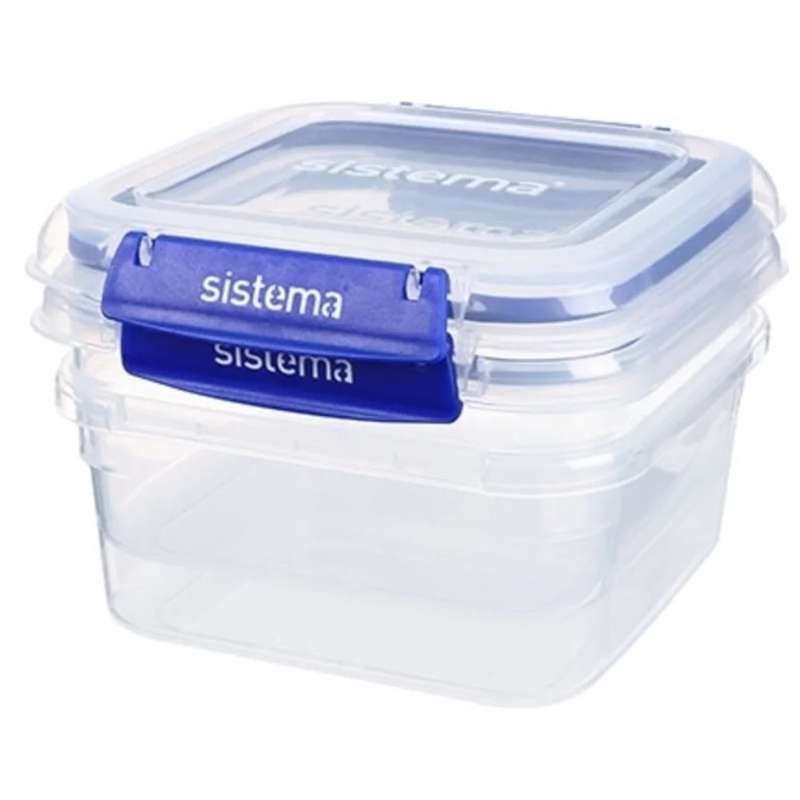 Sistema Matförvaring - Klip It Plus - Fyrkantig - 2-Pack - 1.15L - Blå 