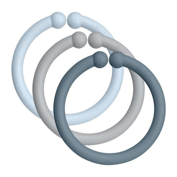 BIBS Loops - Upphängningsringar - 12-Pack - Baby Blue/Cloud/Petrol 