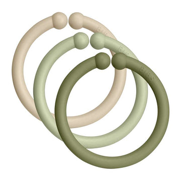 BIBS Loops - Upphängningsringar - 12-Pack - Vanilj/Salvia/Oliv 