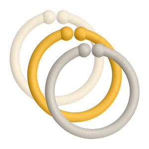 BIBS Loops - Upphängningsringar - 12-Pack - Ivory/Honey Bee/Sand