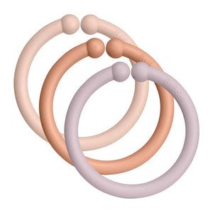 BIBS Loops - Upphängningsringar - 12-Pack - Blush/Persika/Dämpad Lila 
