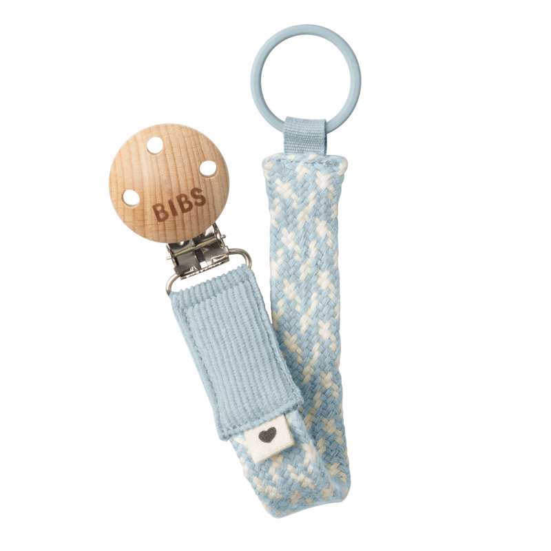 BIBS Tillbehör - Paci Braid Snoopband - Baby Blue/Ivory 