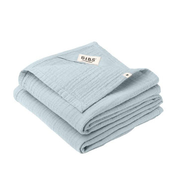 BIBS Sleep - Muslin Tygblöja i 2-Pack - 70x70 cm. - Baby Blue 