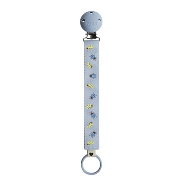 BIBS Accessories - Pacifier Clip Ribbon - Caterpillar/Beetle Studio - Dusty Blue