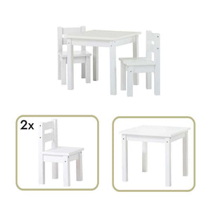 MADS Barnbord med två stolar - Vit
