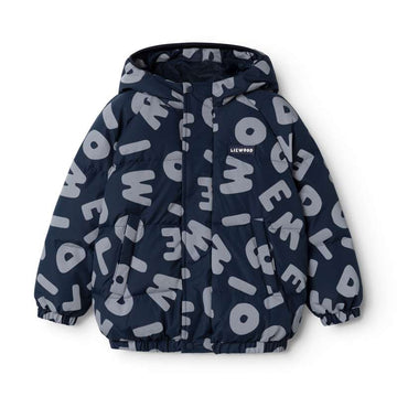 Liewood Adelina Dunjacka med Reflexer - Letters/Classic Navy