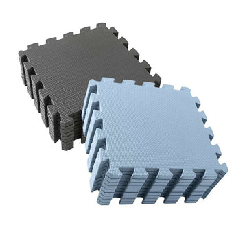 Kid'oh Skumleksgolv - 2 x 9 bitar - Antracit/Dammblå 