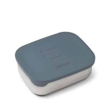 Liewood Arthur Ruminddelt Matlåda - Stål/Silikon - Mr. Bear/Val Blå 