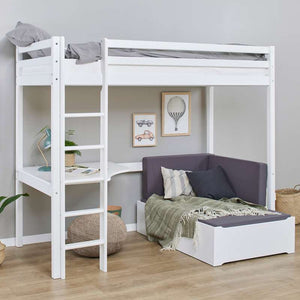 Hoppekids ECO Dream MEGA-säng 90x200cm med loungemodul och bordsplatta - Vit