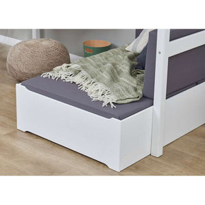 Hoppekids ECO Luxury MEGA-säng 90x200cm med lutande stege - samt loungemodul och bordsplatta - Vit