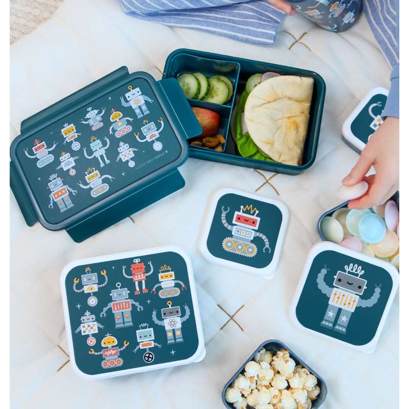 A Little Lovely Company Rumindelad Bento Matlåda - Robots 