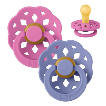 BIBS Rund Boheme napp - 2-Pack - strl. 1 - naturgummi - Bubblegum/Peri 