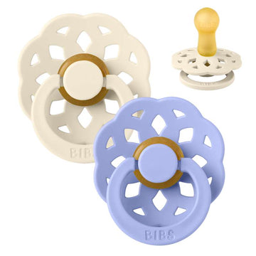 BIBS Rund bohem napp - 2-pack - strl. 2 - naturgummi - Ivory/Hush 