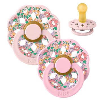 BIBS Rund bohem napp - 2-pack - strl. 2 - naturgummi - Liberty - Oscar Meadow/Blossom Mix 