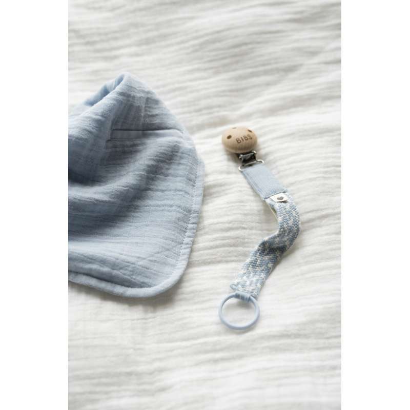 BIBS Tillbehör - Paci Braid Snoopband - Baby Blue/Ivory 