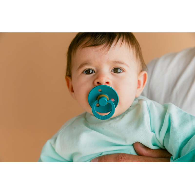 Bibs Rund Colour Napp - strl. 2 - naturgummi - Scuba 