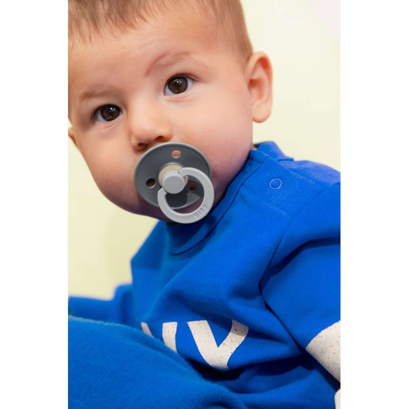 BIBS Rund Colour napp - strl. 1 - naturgummi - Studio - Fusion - Cloud/Iron Mix 