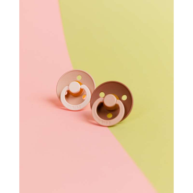 BIBS Rund Colour napp - strl. 3 - naturgummi - Studio - Fusion - Blush/Woodchuck Mix 