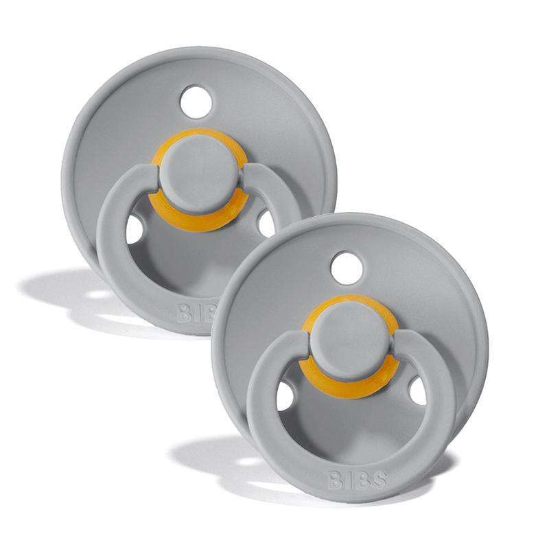 Bibs Rund Colour Napp - 2-Pack - strl. 1 - naturgummi - Moln/Moln 
